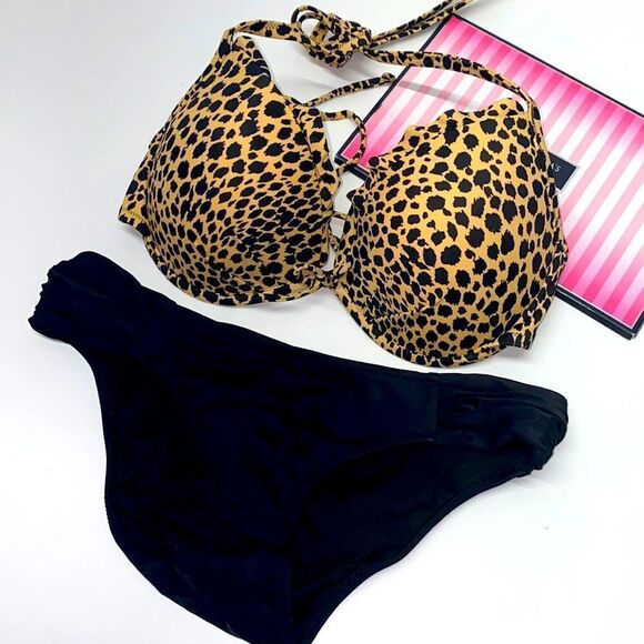 🔥VICTORIA SECRET SWIMSUIT 2 pc 34D push-up // Small New #8 - Picture 1 of 7